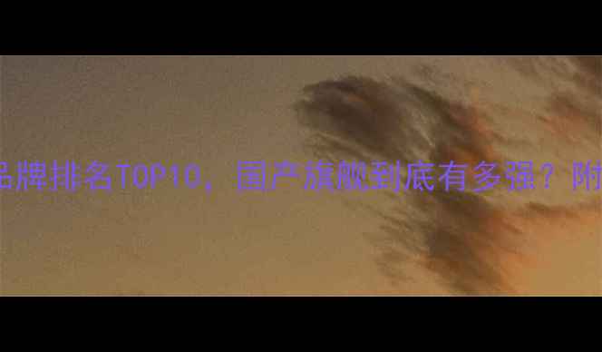 图片 中国手机品牌排名TOP10，国产旗舰到底有多强？附选购指南1