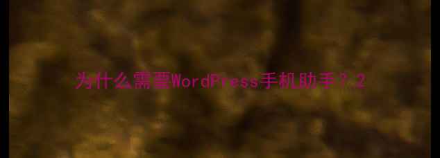 图片 为什么需要WordPress手机助手？2