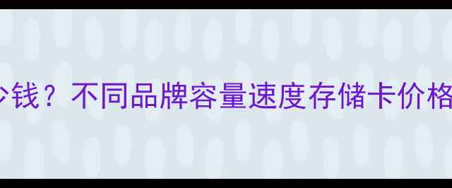 图片 全单反相机卡多少钱？不同品牌容量速度存储卡价格清单及选购指南2