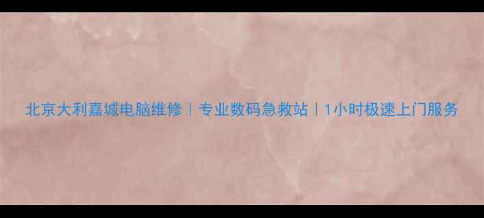 图片 北京大利嘉城电脑维修｜专业数码急救站｜1小时极速上门服务