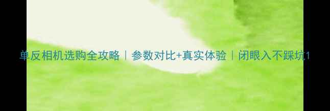 图片 单反相机选购全攻略｜参数对比+真实体验｜闭眼入不踩坑1