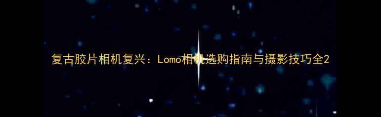图片 复古胶片相机复兴：Lomo相机选购指南与摄影技巧全2