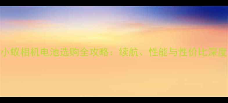 图片 小蚁相机电池选购全攻略：续航、性能与性价比深度