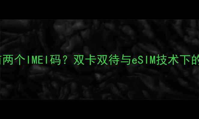 图片 手机为何有两个IMEI码？双卡双待与eSIM技术下的身份识别2