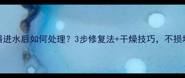 图片 手机充电器进水后如何处理？3步修复法+干燥技巧，不损坏手机电池