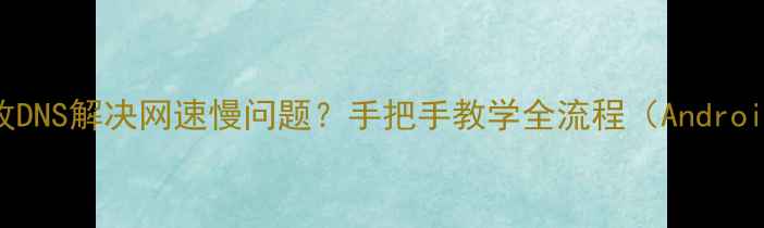 图片 手机如何修改DNS解决网速慢问题？手把手教学全流程（AndroidiOS通用）1