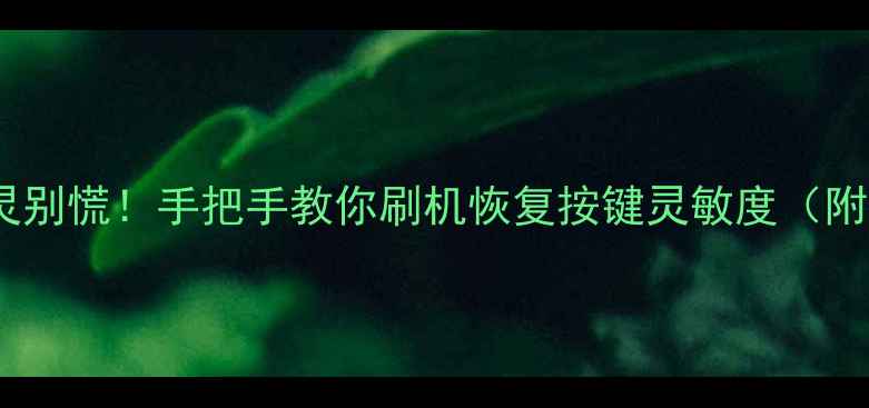 图片 手机按键失灵别慌！手把手教你刷机恢复按键灵敏度（附避坑指南）2