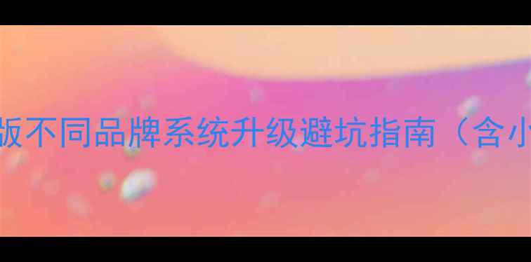图片 手机系统更换全攻略：最新版不同品牌系统升级避坑指南（含小米华为三星OPPO官方教程）