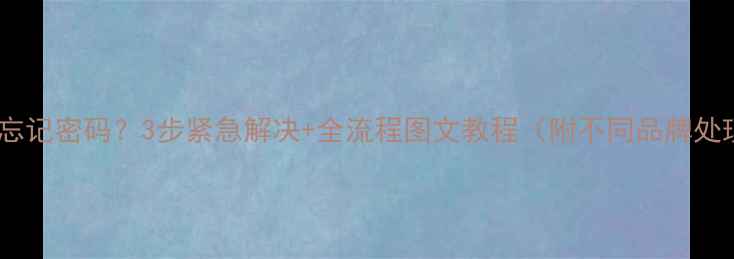 图片 手机锁屏忘记密码？3步紧急解决+全流程图文教程（附不同品牌处理方案）1