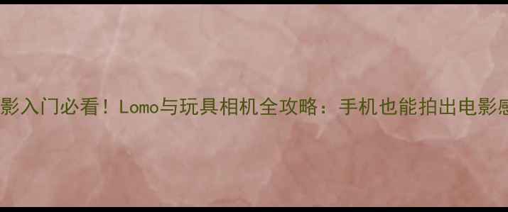 图片 数码摄影入门必看！Lomo与玩具相机全攻略：手机也能拍出电影感大片1