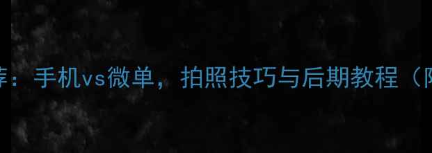 图片 最佳高清相机推荐：手机vs微单，拍照技巧与后期教程（附设备对比清单）