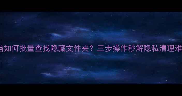 图片 电脑如何批量查找隐藏文件夹？三步操作秒解隐私清理难题2