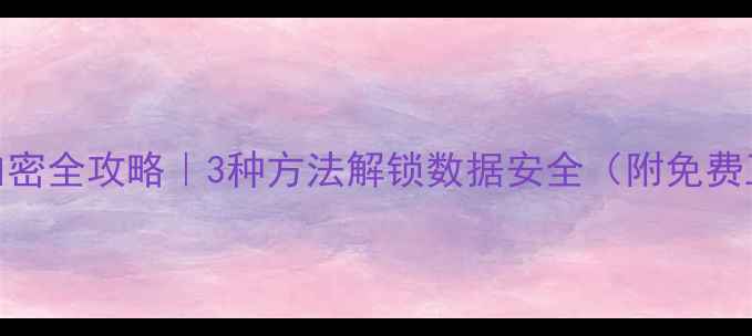 图片 电脑文件加密全攻略｜3种方法解锁数据安全（附免费工具推荐）