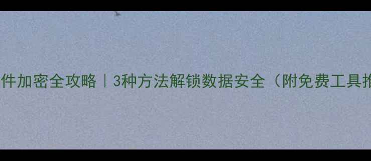 图片 电脑文件加密全攻略｜3种方法解锁数据安全（附免费工具推荐）1
