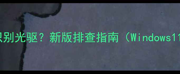 图片 电脑无法识别光驱？新版排查指南（Windows1110系统）1