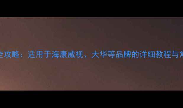 图片 电脑查监控回放全攻略：适用于海康威视、大华等品牌的详细教程与常见问题解决方案