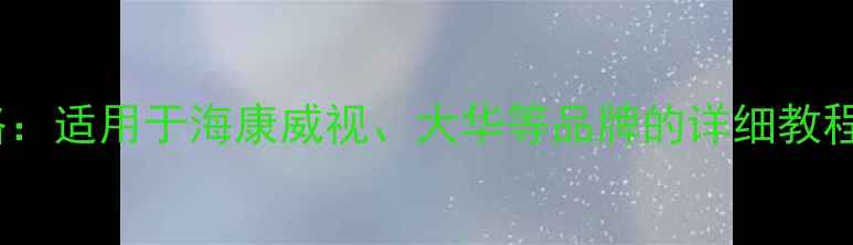 图片 电脑查监控回放全攻略：适用于海康威视、大华等品牌的详细教程与常见问题解决方案1
