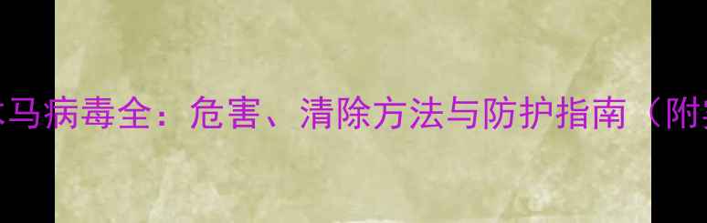 图片 电脑管家木马病毒全：危害、清除方法与防护指南（附实战案例）