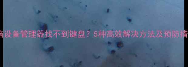 图片 电脑设备管理器找不到键盘？5种高效解决方法及预防措施1