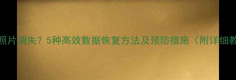 图片 相机照片消失？5种高效数据恢复方法及预防措施（附详细教程）