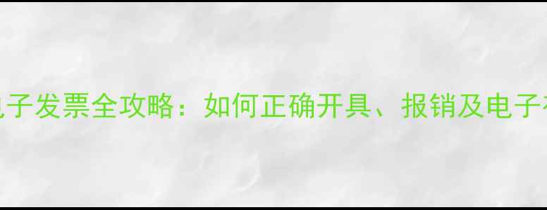 图片 相机电子发票全攻略：如何正确开具、报销及电子存档？