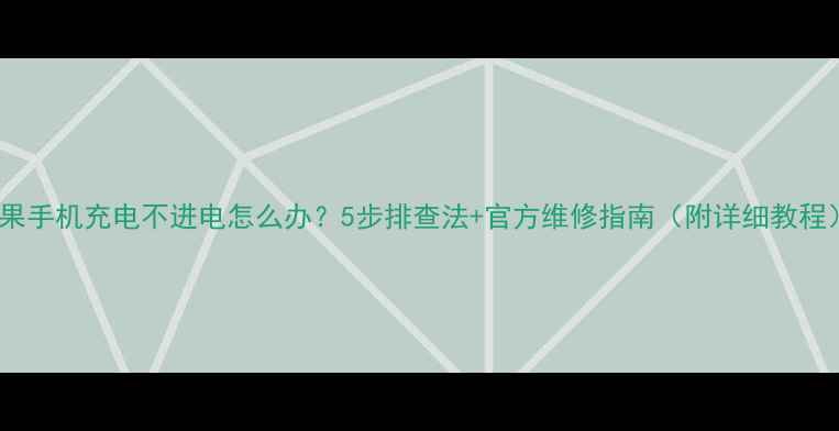 图片 苹果手机充电不进电怎么办？5步排查法+官方维修指南（附详细教程）2