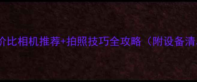 图片 高性价比相机推荐+拍照技巧全攻略（附设备清单）2