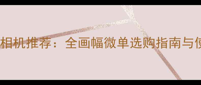 图片 高端质感相机推荐：全画幅微单选购指南与使用技巧2