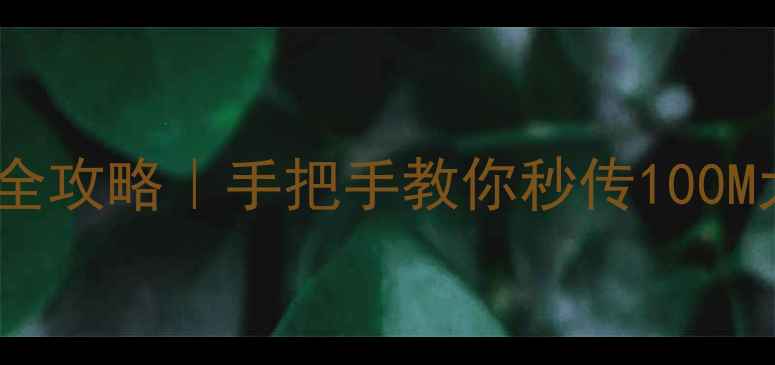 图片 📱安卓手机互传文件超全攻略｜手把手教你秒传100M大文件（附5种神操作）