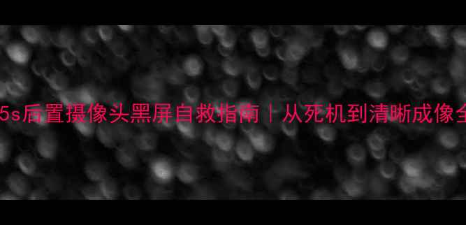 图片 📱苹果5s后置摄像头黑屏自救指南｜从死机到清晰成像全攻略2