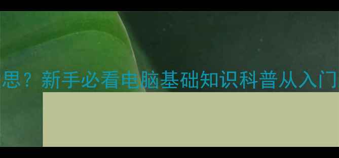 图片 📱💻电脑是什么意思？新手必看电脑基础知识科普从入门到精通的终极指南