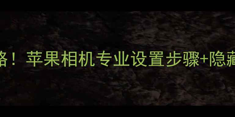 图片 📸iPhone拍照滤镜全攻略！苹果相机专业设置步骤+隐藏技巧（iOS16-17通用）