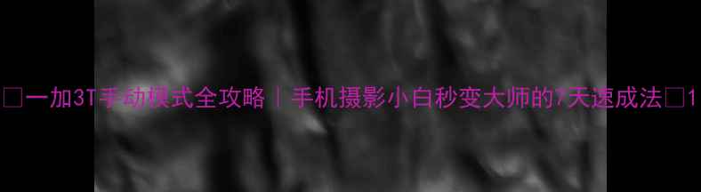 图片 📸一加3T手动模式全攻略｜手机摄影小白秒变大师的7天速成法📸1