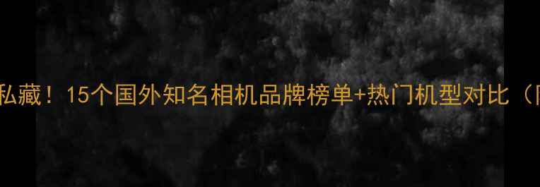 图片 📸海外摄影师私藏！15个国外知名相机品牌榜单+热门机型对比（附避坑指南）2