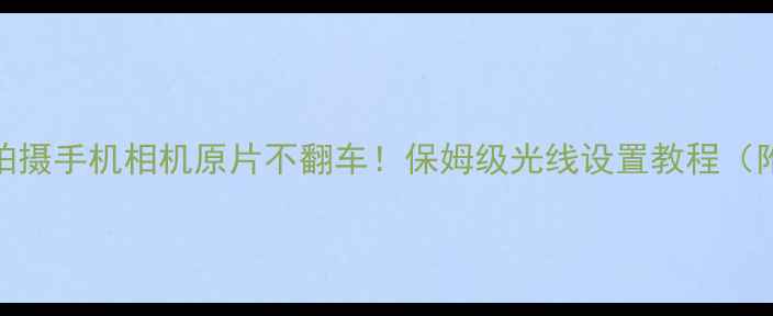 图片 📸白天拍摄手机相机原片不翻车！保姆级光线设置教程（附参数）