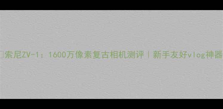 图片 📸索尼ZV-1：1600万像素复古相机测评｜新手友好vlog神器2