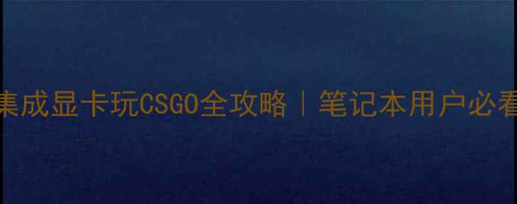 图片 5步搞定！集成显卡玩CSGO全攻略｜笔记本用户必看配置清单1