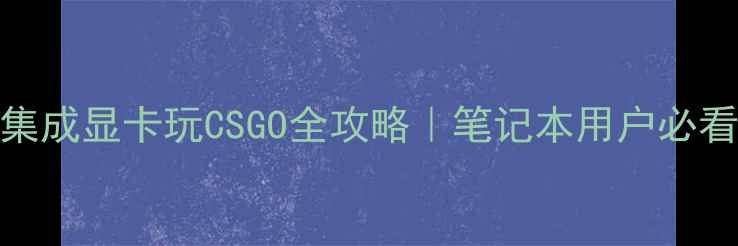 图片 5步搞定！集成显卡玩CSGO全攻略｜笔记本用户必看配置清单2