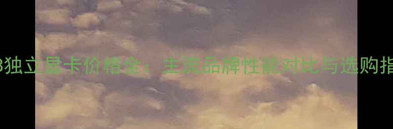 图片 8GB独立显卡价格全：主流品牌性能对比与选购指南