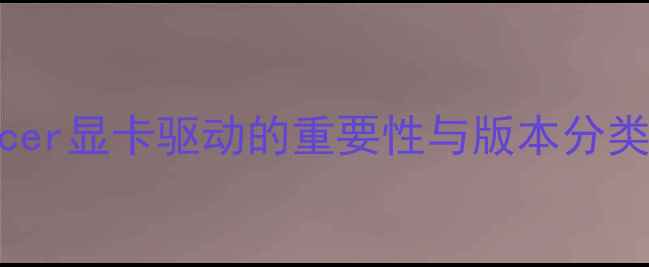 图片 Acer显卡驱动的重要性与版本分类1