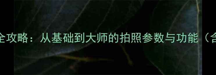 图片 iPhone相机设置全攻略：从基础到大师的拍照参数与功能（含iOS17新特性）1