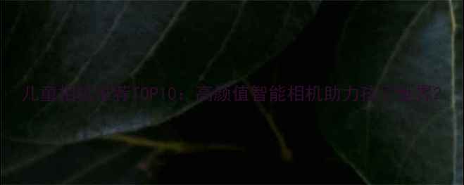 图片 儿童相机推荐TOP10：高颜值智能相机助力孩子世界2