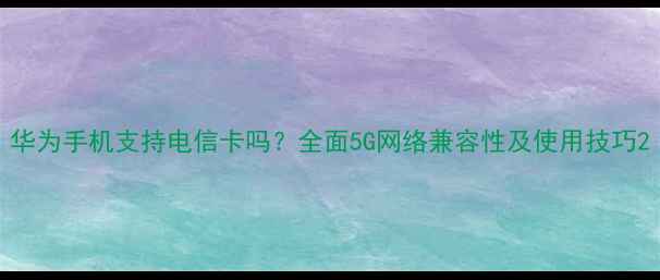 图片 华为手机支持电信卡吗？全面5G网络兼容性及使用技巧2