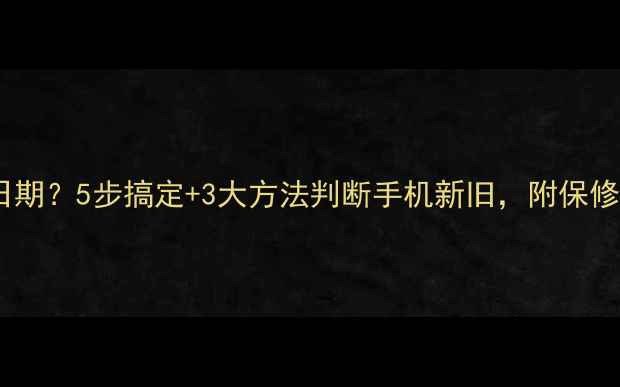 图片 如何快速查询手机生产日期？5步搞定+3大方法判断手机新旧，附保修期计算技巧（附图解）1