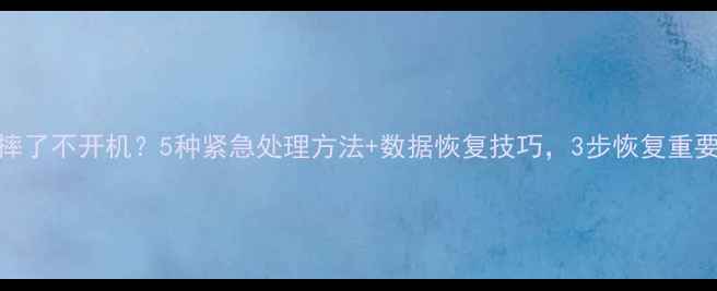 图片 手机摔了不开机？5种紧急处理方法+数据恢复技巧，3步恢复重要资料