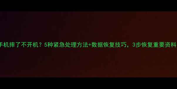 图片 手机摔了不开机？5种紧急处理方法+数据恢复技巧，3步恢复重要资料1