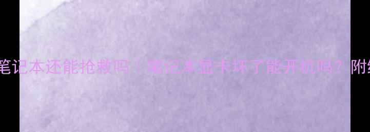 图片 显卡罢工？笔记本还能抢救吗｜笔记本显卡坏了能开机吗？附维修全攻略2