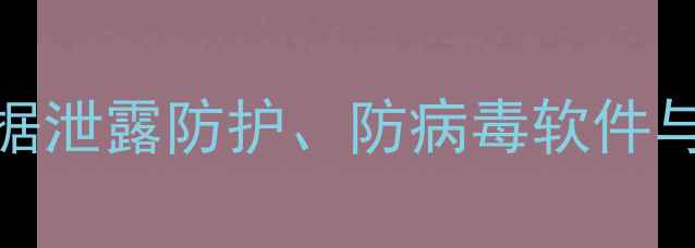 图片 电脑安全技术全攻略：数据泄露防护、防病毒软件与隐私保护指南（最新版）