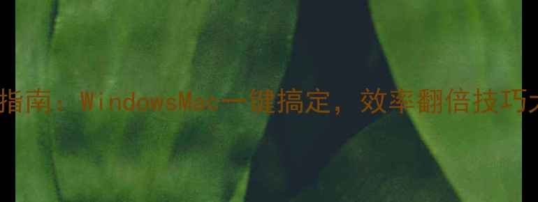 图片 电脑截图终极指南：WindowsMac一键搞定，效率翻倍技巧大公开！📱💻1