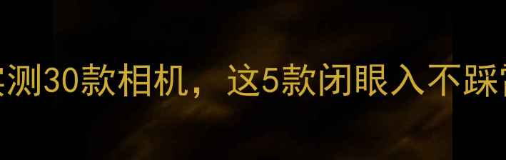 图片 画质天花板！全网实测30款相机，这5款闭眼入不踩雷📸保姆级选购指南